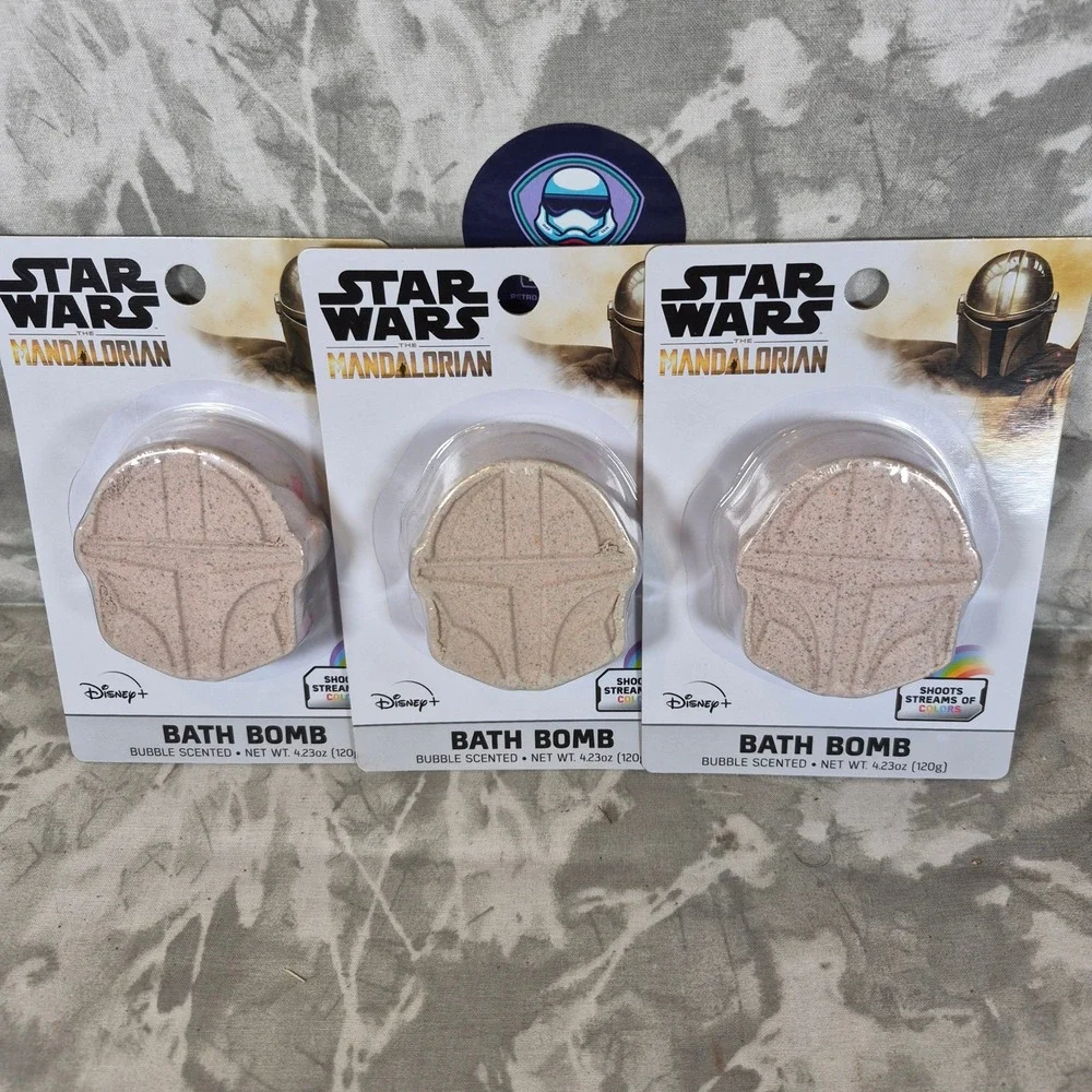 Star Wars The Mandalorian Bath Bomb Set of 3 Bubble Scented Rainbow Color Stream